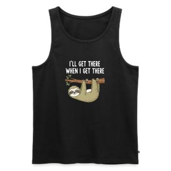 Casual Sloth Saying - Men's Premium Organic Tank Top - black - Front - AI Model Male 178 light (178cm)