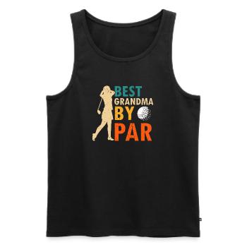Best Grandma By Par Funny Golf Pun For Women - Men's Premium Organic Tank Top - black - Front - AI Model Male 178 light (178cm)