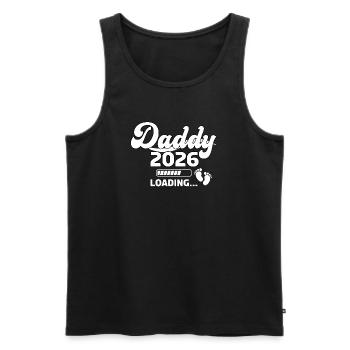 Papa 2026 Chargement Pieds De Bébé Illustration - Débardeur bio Premium Homme - noir - Devant - Michal (187cm)