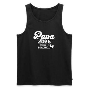 Dad 2026 Loading Bar Foot Print Design - Men's Premium Organic Tank Top - black - Front - Michal (187cm)