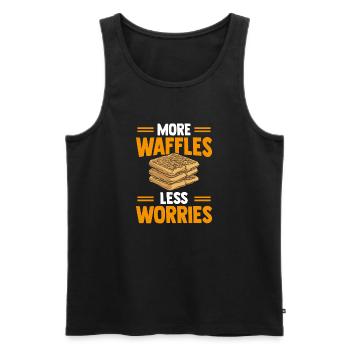 Mehr Waffeln Weniger Sorgen. - Männer Premium Bio Tank Top - Schwarz - Vorne - Michal (187cm)