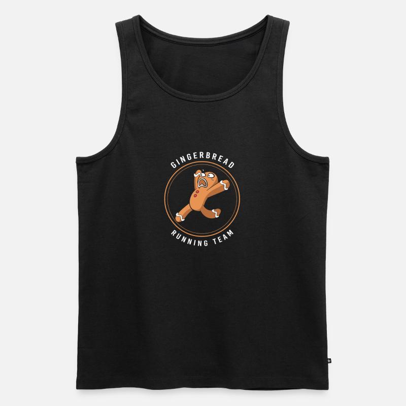 Lebkuchen Weihnachten Lebkuchenmann Gingerbread - Männer Premium Bio Tank Top - Schwarz