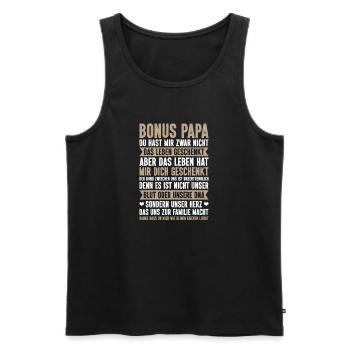 Bonus Papa Stiefvater Vatertag Papa Vaterschaft - Männer Premium Bio Tank Top - Schwarz - Vorne - Michal (187cm)
