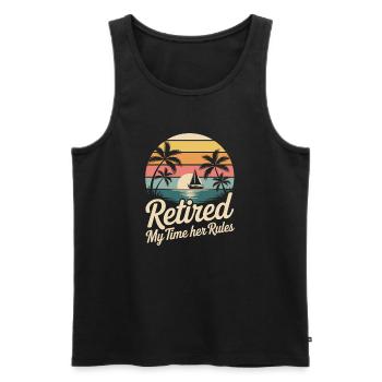 Retired Rente Rentner Lustiger Spruch - Männer Premium Bio Tank Top - Schwarz - Vorne - Michal (187cm)
