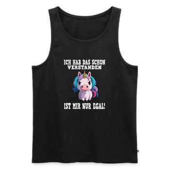 Cute unicorn cuddly look - Men's Premium Organic Tank Top - black - Front - AI Model Male 178 light (178cm)