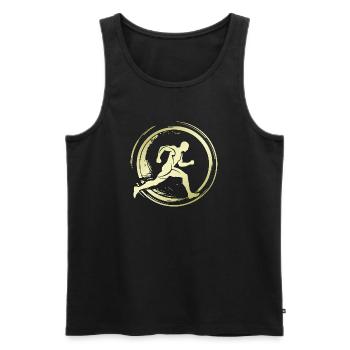Running Jogging Marathon Silhouette - Men's Premium Organic Tank Top - black - Front - AI Model Male 178 light (178cm)