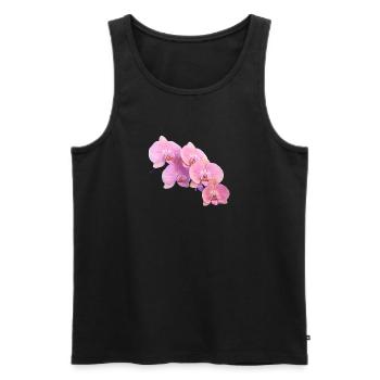 orchidée rose isolé clipart - Débardeur bio Premium Homme - noir - Devant - AI Model Male 178 light (178cm)
