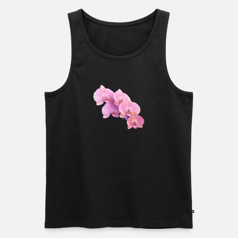 Rosa Orchidee Isolierte Clipart - Männer Premium Bio Tank Top - Schwarz