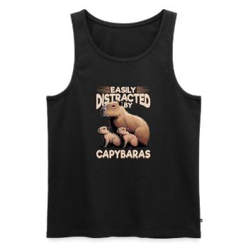 Funny aesthetic Kawaii Capybara - Männer Premium Bio Tank Top - Schwarz - Vorne - Michal (187cm)