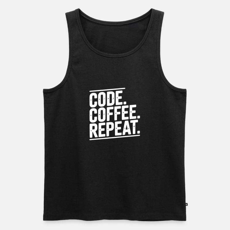 Code Coffee Repeat - Men's Premium Organic Tank Top - black