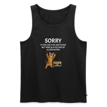 Festival, musique live, concert sarcastique - Débardeur bio Premium Homme - noir - Devant - Michal (187cm)