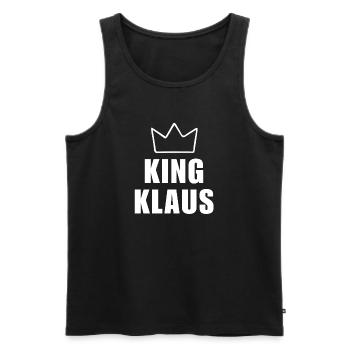 Nom Klaus avec lettre K - Chemise King Crown - Débardeur bio Premium Homme - noir - Devant - AI Model Male 178 light (178cm)