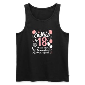 Enfin 18 anniversaire 18 ans cadeau fille - Débardeur bio Premium Homme - noir - Devant - AI Model Male 178 light (178cm)