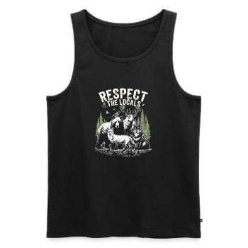 Respect the Locals Animals Forest - Men's Premium Organic Tank Top - black - Front - Michal (187cm)