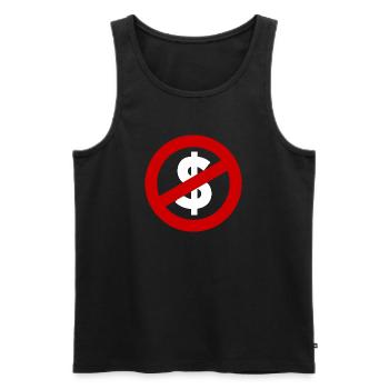 Almighty Dollar – Power, Money & Society - Men's Premium Organic Tank Top - black - Front - AI Model Male 178 light (178cm)