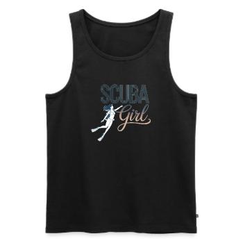 Scuba Girl Taucherin Design - Männer Premium Bio Tank Top - Schwarz - Vorne - Michal (187cm)