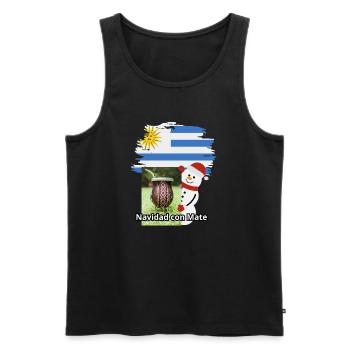 Weihnachtsfeier mit Mate und Schneemann - Männer Premium Bio Tank Top - Schwarz - Vorne - AI Model Male 178 light (178cm)