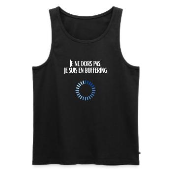 Ich schlafe nicht, ich puffere - Männer Premium Bio Tank Top - Schwarz - Vorne - AI Model Male 178 light (178cm)