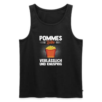 French fries love reliable and crispy - Men's Premium Organic Tank Top - black - Front - AI Model Male 178 light (178cm)
