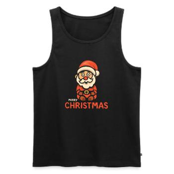 Weihnachtsmann Merry Christmas - Männer Premium Bio Tank Top - Schwarz - Vorne - AI Model Male 178 light (178cm)