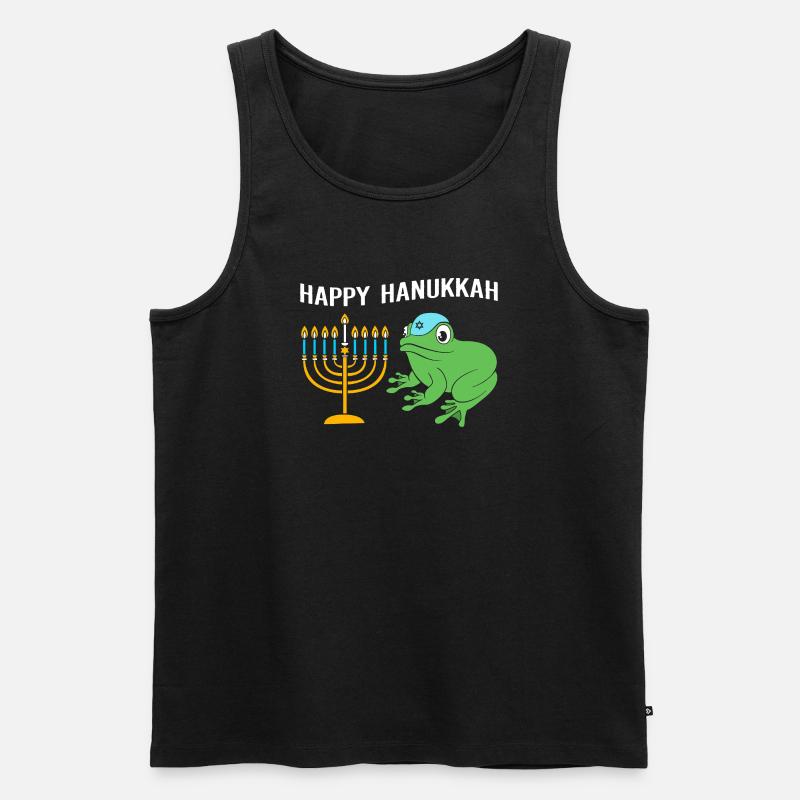 Hanoukka Hanoukka Hanoukka Grenouille - Débardeur bio Premium Homme - noir