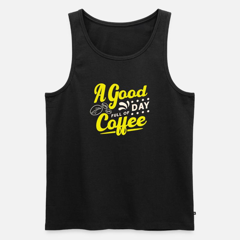 Good day starts with coffee - Männer Premium Bio Tank Top - Schwarz