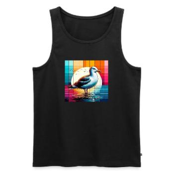 gull - Men's Premium Organic Tank Top - black - Front - AI Model Male 178 light (178cm)