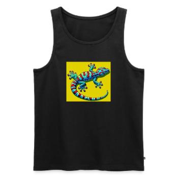 Gecko - Männer Premium Bio Tank Top - Schwarz - Vorne - Michal (187cm)