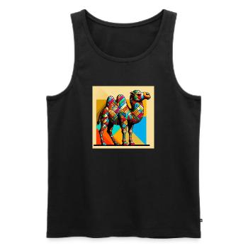 Kamel - Männer Premium Bio Tank Top - Schwarz - Vorne - Michal (187cm)