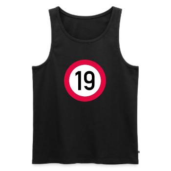 19. Geburtstag Achtung! Verkehrsschild 19 Km/h - Männer Premium Bio Tank Top - Schwarz - Vorne - Michal (187cm)