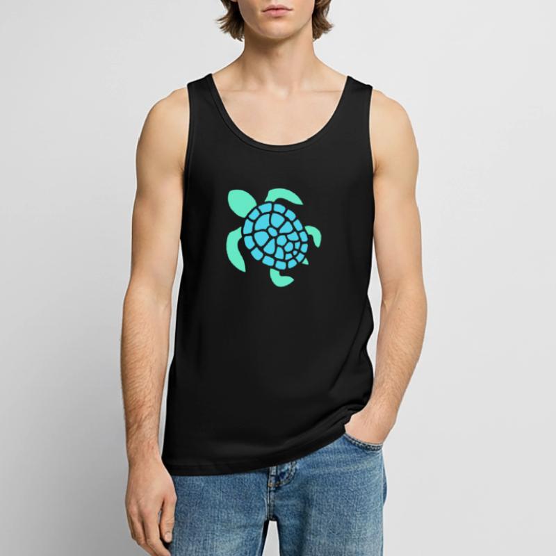 Turtle Logo Turtle Shell Pattern Icon Men's Premium Organic Tank Top