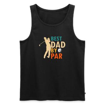 Best Dad By Par Funny Golf Saying - Men's Premium Organic Tank Top - black - Front - AI Model Male 178 light (178cm)