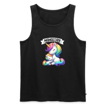Mama Einhorn Mamacorn Mutter Tochter Dadacorn - Männer Premium Bio Tank Top - Schwarz - Vorne - Michal (187cm)