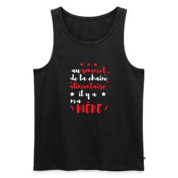 An der Spitze der Nahrungskette steht meine MUTTER - Männer Premium Bio Tank Top - Schwarz - Vorne - AI Model Male 178 light (178cm)