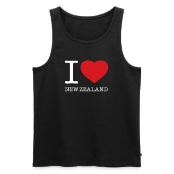 I love New Zealand - Men's Premium Organic Tank Top - black - Front - Michal (187cm)