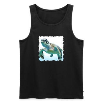 Unterwasser Schildkroeten Nahaufnahme - Männer Premium Bio Tank Top - Schwarz - Vorne - AI Model Male 178 light (178cm)