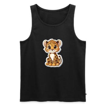 Lion - Men's Premium Organic Tank Top - black - Front - Michal (187cm)