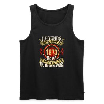 Legenden, die 1973 geboren wurden, sind perfekt gealtert - Männer Premium Bio Tank Top - Schwarz - Vorne - AI Model Male 178 light (178cm)