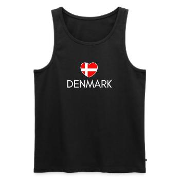 Heart with Denmark flag, I love Denmark - Men's Premium Organic Tank Top - black - Front - Michal (187cm)