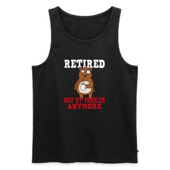Retirement – No longer my problem - Men's Premium Organic Tank Top - black - Front - Michal (187cm)