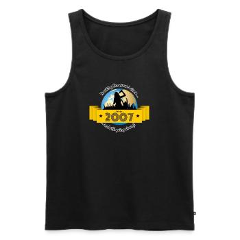 18. Geburtstag Rocking the crowd since 10/2007 - Men's Premium Organic Tank Top - black - Front - Michal (187cm)