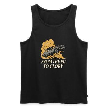 Demolition Derby Fan Pit Crew Crash Driver Fair - Men's Premium Organic Tank Top - black - Front - Michal (187cm)