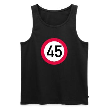 45. Geburtstag Achtung! Verkehrsschild 45 Km/h - Männer Premium Bio Tank Top - Schwarz - Vorne - AI Model Male 178 light (178cm)