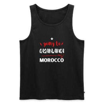 Auf nach Casablanca, Marokko - Männer Premium Bio Tank Top - Schwarz - Vorne - Michal (187cm)