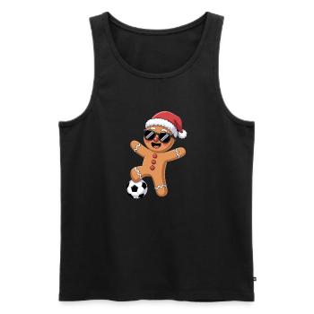 Festive Christmas Soccer Cartoon - Männer Premium Bio Tank Top - Schwarz - Vorne - Michal (187cm)