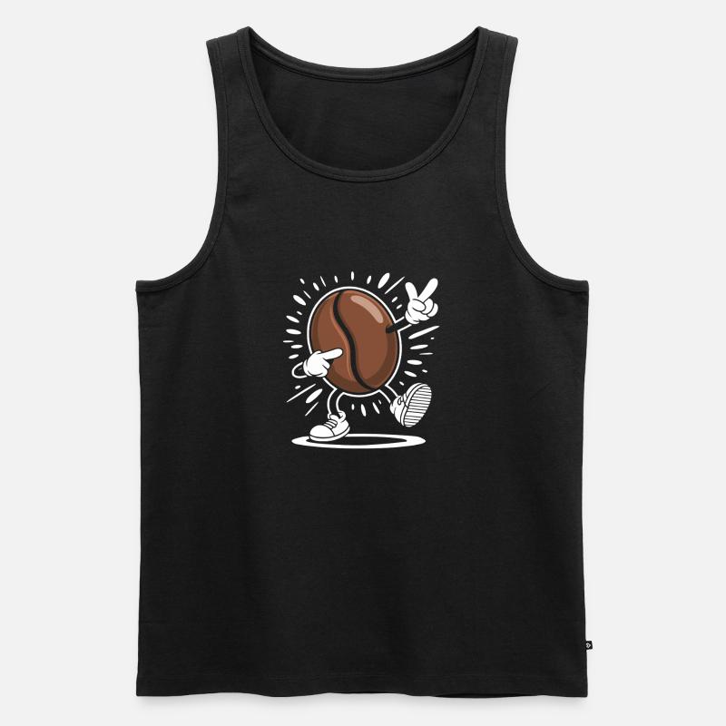 Caffeine Coffee Bean Comic Coffee - Men's Premium Organic Tank Top - black