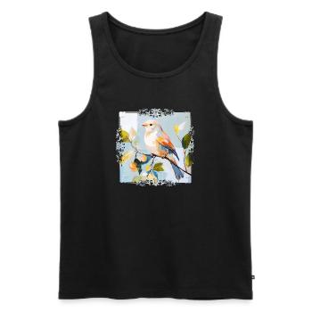 Bunter Vogel im Aquarellstil - Männer Premium Bio Tank Top - Schwarz - Vorne - Michal (187cm)