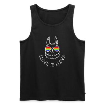 Llove is Llove LGBTQ Lama Regenbogen Sonnenbrille - Männer Premium Bio Tank Top - Schwarz - Vorne - AI Model Male 178 light (178cm)