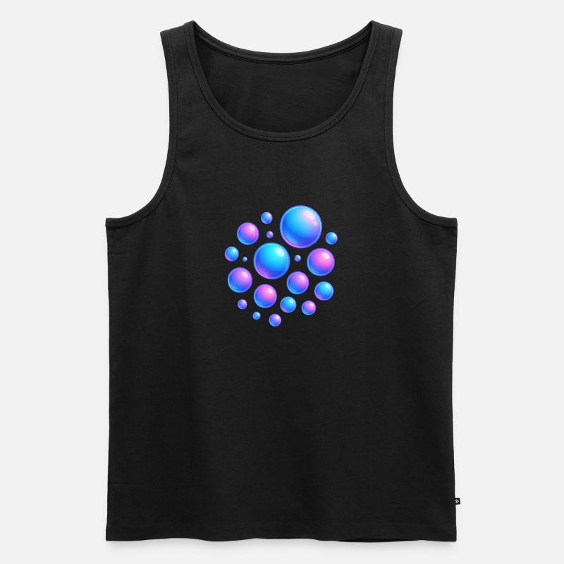 Irisierende Blasen Neonfarben - Männer Premium Bio Tank Top - Schwarz
