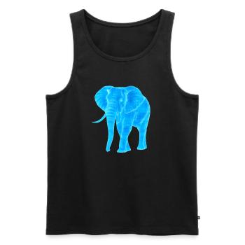 Néon Éléphant Line Art - Débardeur bio Premium Homme - noir - Devant - Michal (187cm)